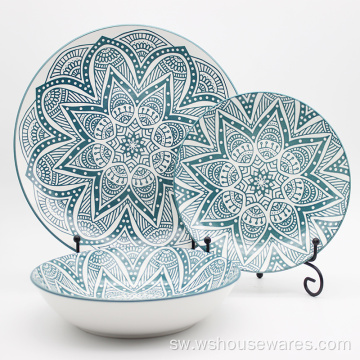 Ulaya dinnerware seti rangi design faini porcelain.